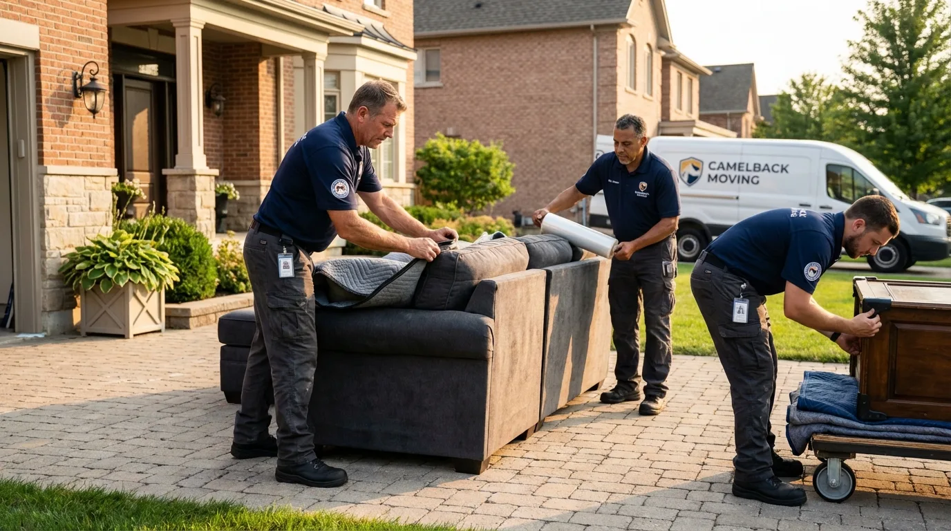 Large estate moving crew wrapping furniture in Flowery Branch, GA
